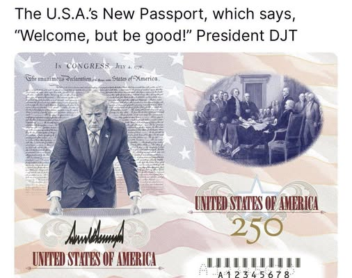 Trump reveals US passport with his image for America’s 250th anniversary