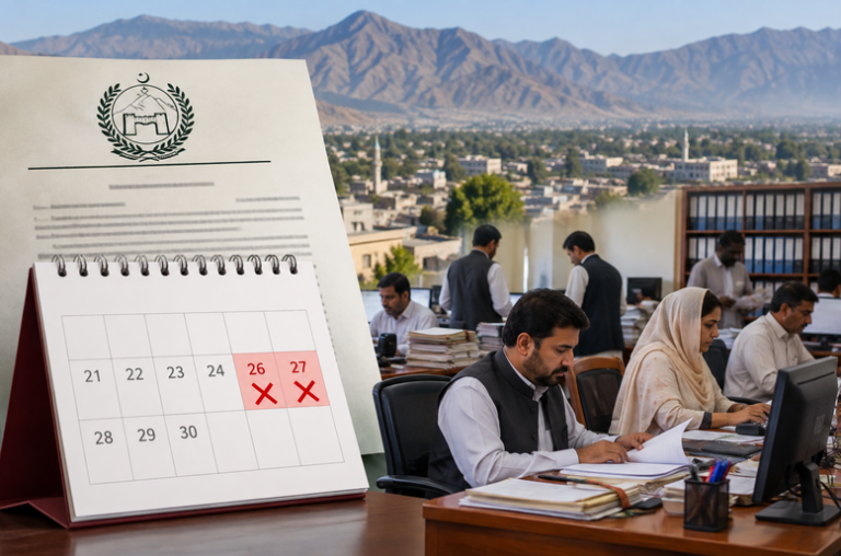 Government suspends weekend holidays for employees in Hangu