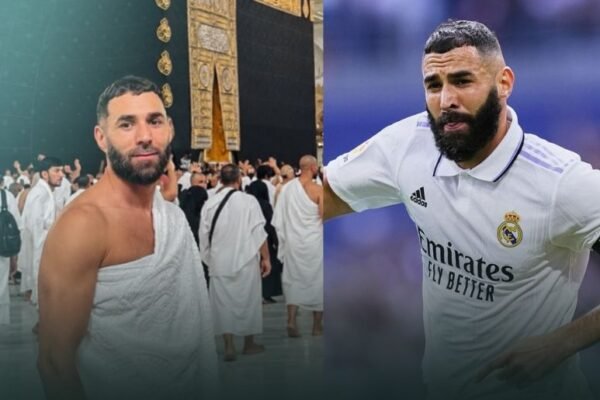 Star French footballer Karim Benzema performs Umrah