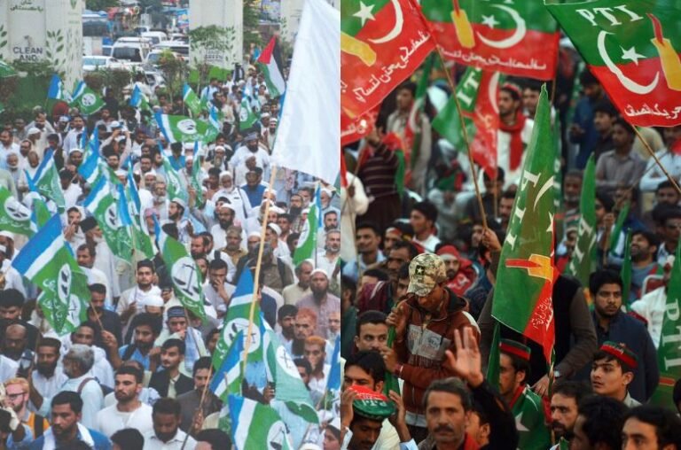 Islamabad: Containers placed ahead of PTI, JI protests